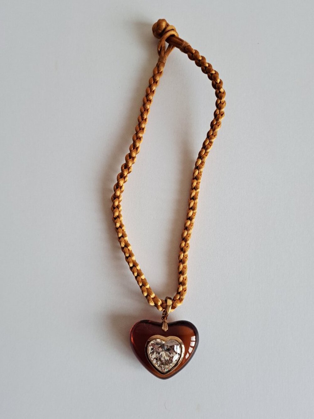 New Angelique de Paris Gold Plated Necklace with Heart Pendant & Zircon